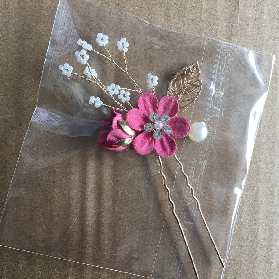 Flower Pearl Tiara & Wedding Hairpins