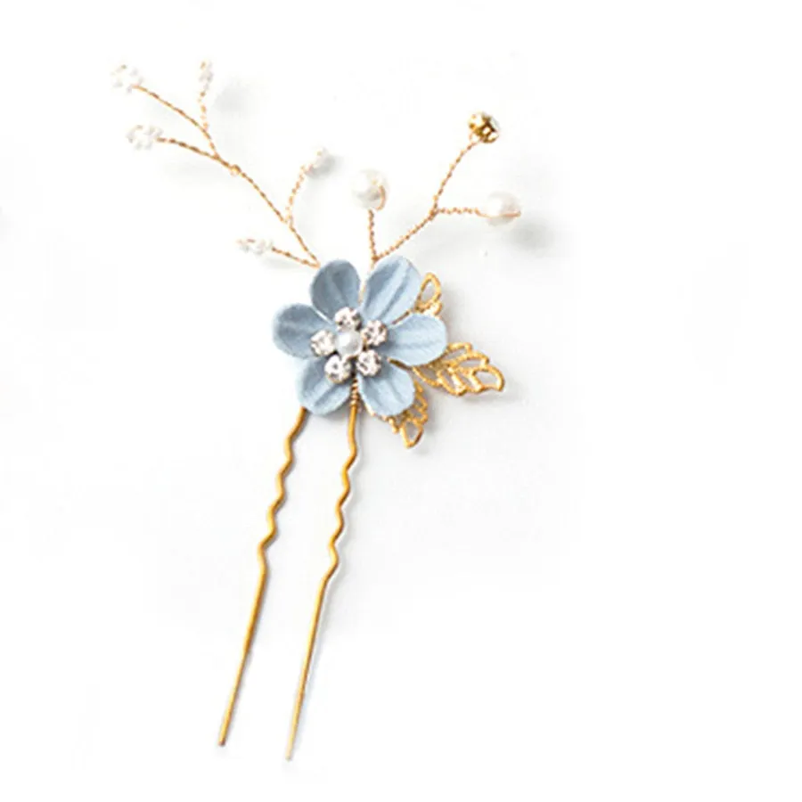Flower Pearl Tiara & Wedding Hairpins