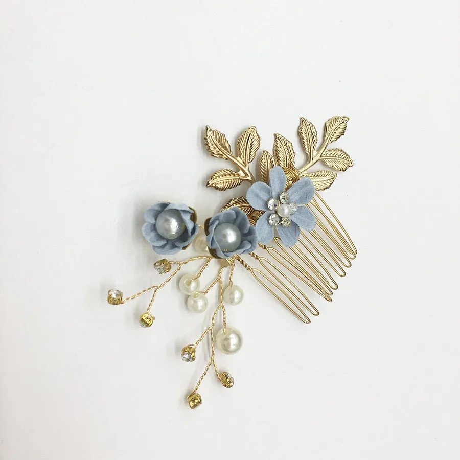 Flower Pearl Tiara & Wedding Hairpins