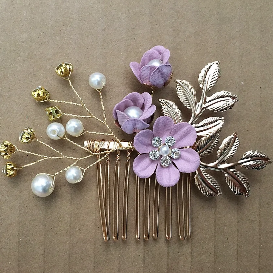 Flower Pearl Tiara & Wedding Hairpins