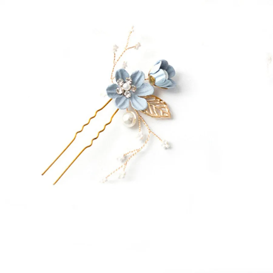 Flower Pearl Tiara & Wedding Hairpins