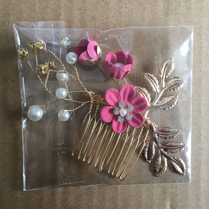 Flower Pearl Tiara & Wedding Hairpins