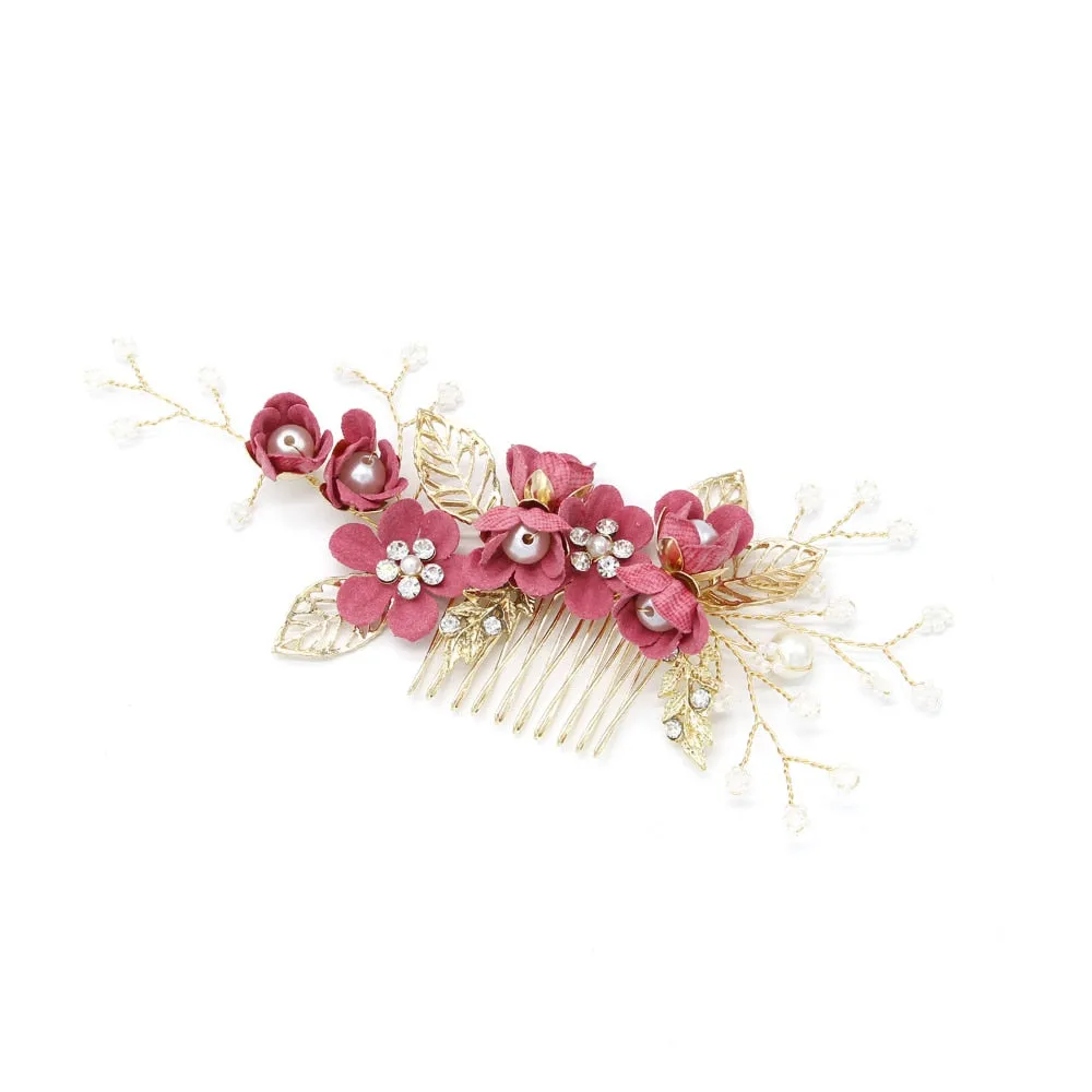 Flower Pearl Tiara & Wedding Hairpins