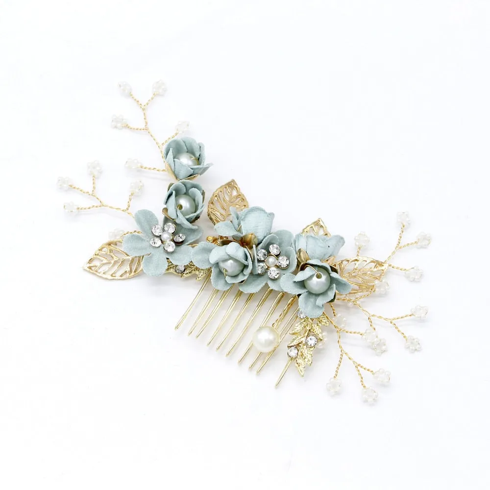 Flower Pearl Tiara & Wedding Hairpins