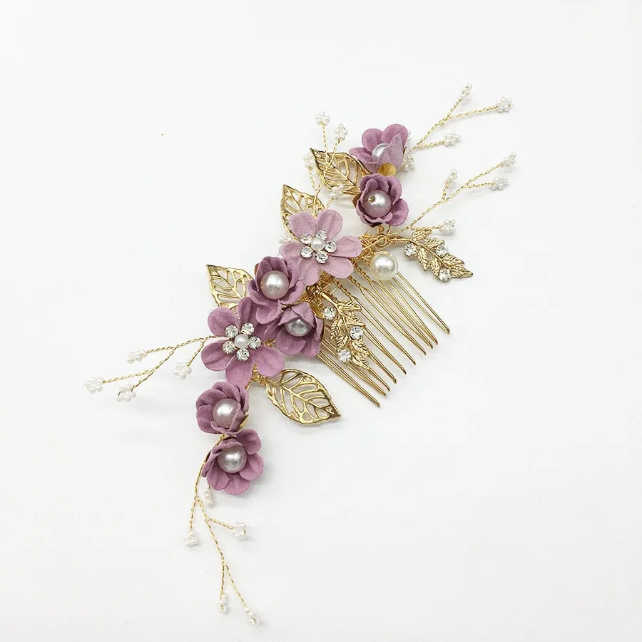 Flower Pearl Tiara & Wedding Hairpins