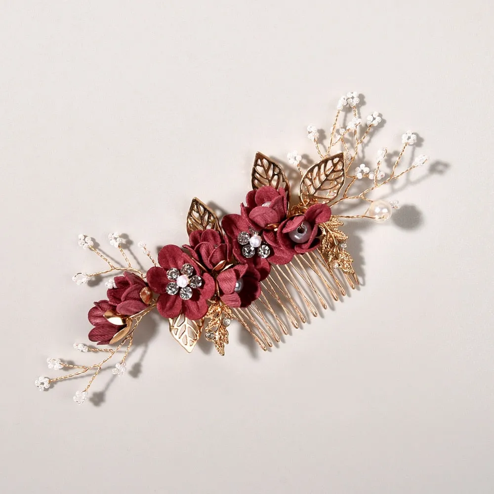 Flower Pearl Tiara & Wedding Hairpins