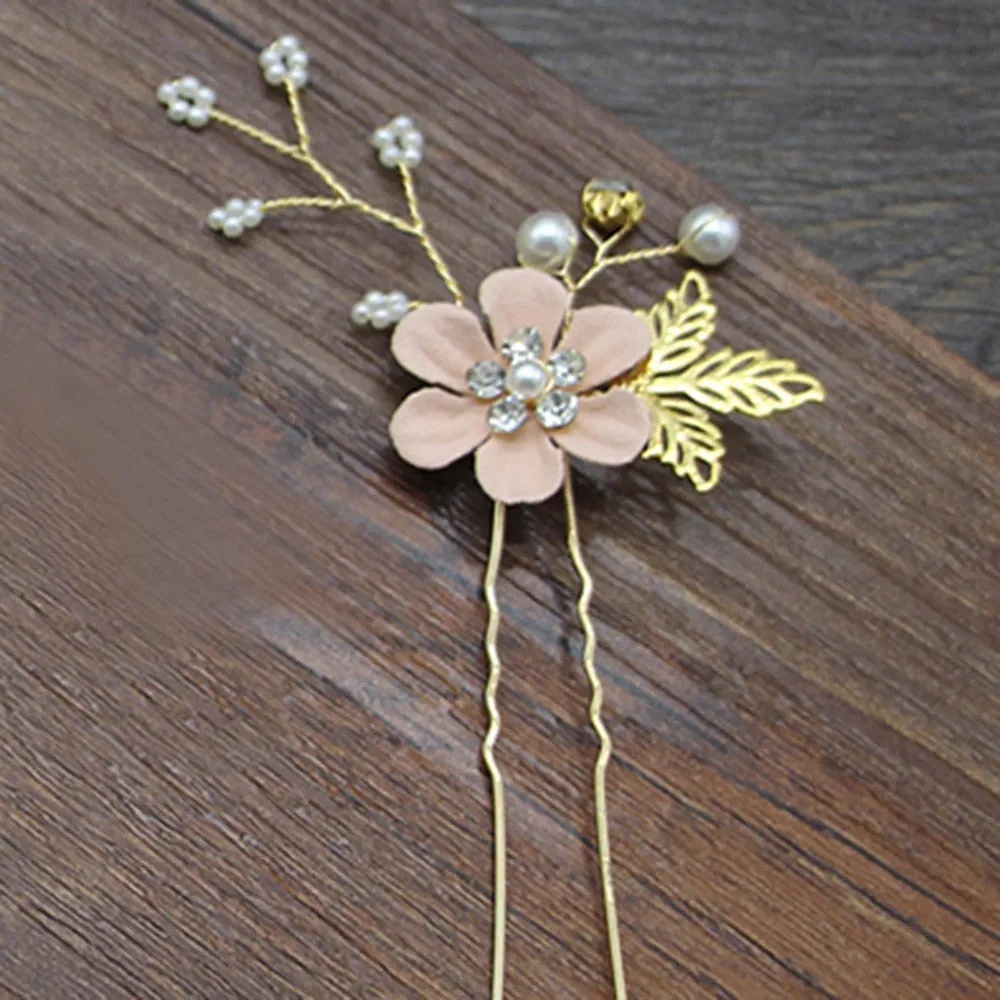 Flower Pearl Tiara & Wedding Hairpins