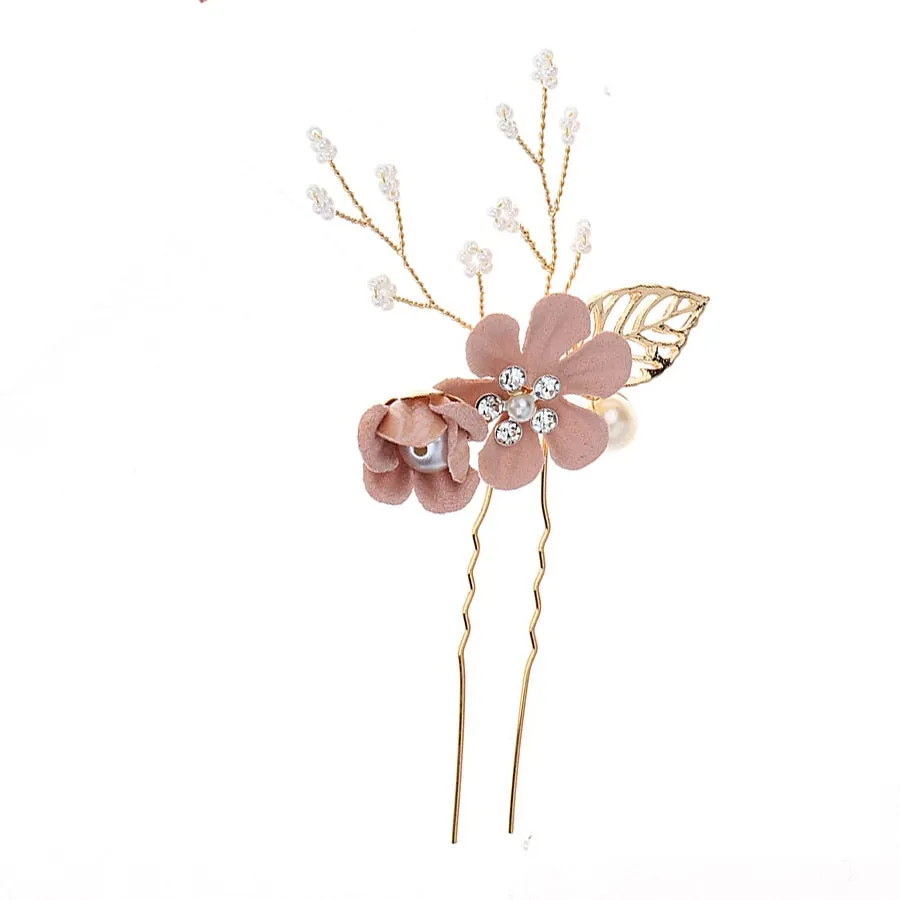 Flower Pearl Tiara & Wedding Hairpins