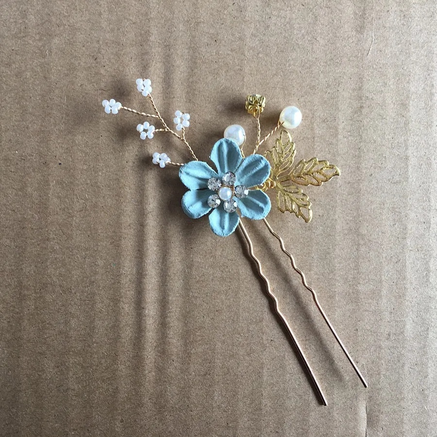 Flower Pearl Tiara & Wedding Hairpins