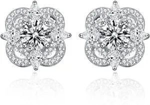 Four-leaf Clover Exquisite Chic Diamond Stud Earrings