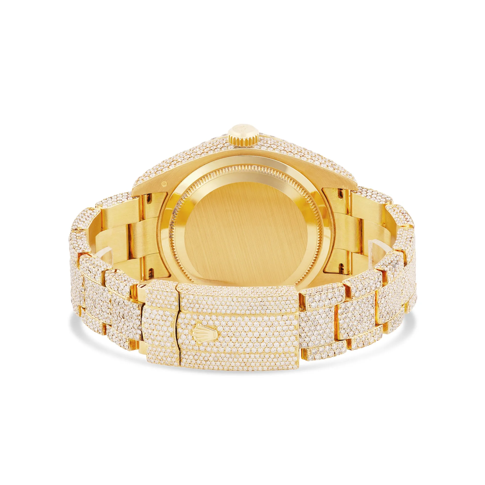 Full Diamond Rolex Sky-Dweller 42 mm with Champagne Dial