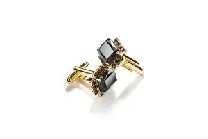 GILLES CRYSTAL BLACK CUFFLINKS