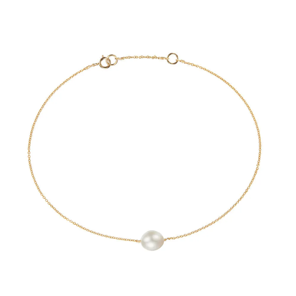 Gold Large Pearl Anklet
