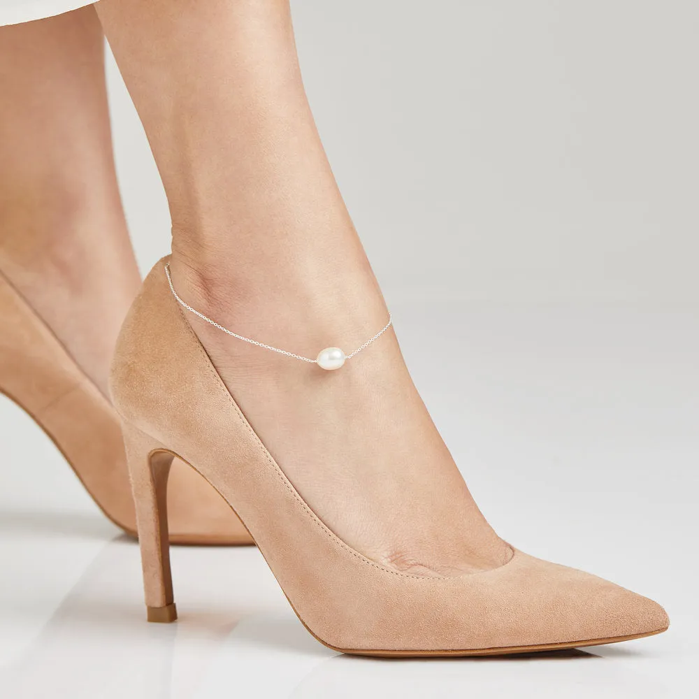 Gold Large Pearl Anklet