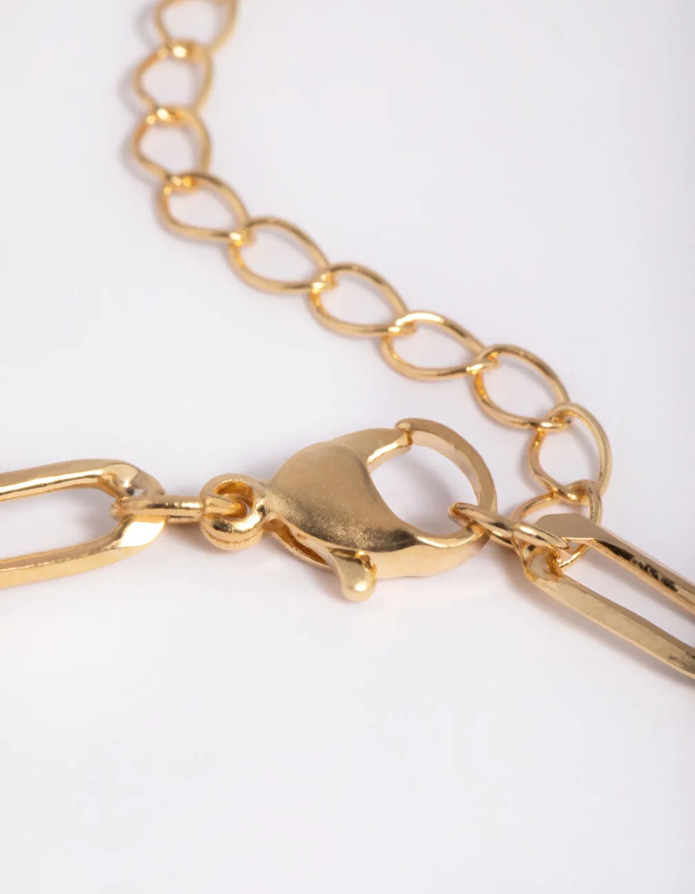 Gold Plated Chain & Cubic Zirconia Anklet Set