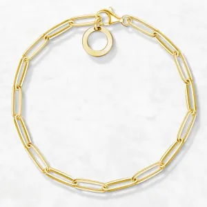 Golden Link Chain Charm Bracelet
