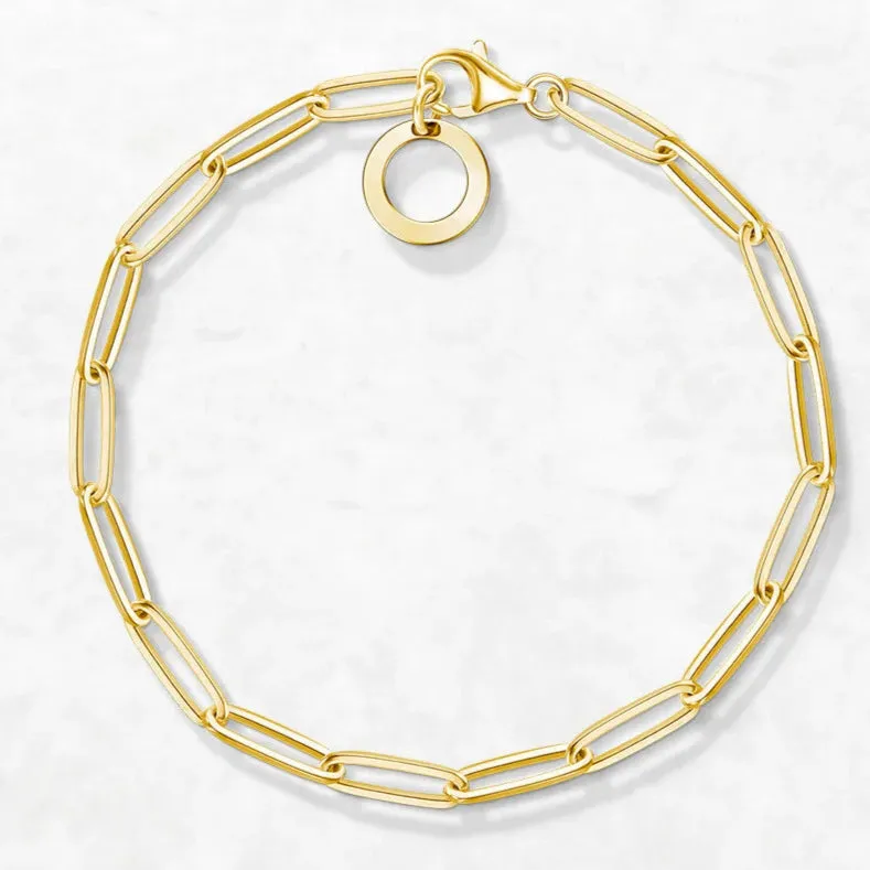 Golden Link Chain Charm Bracelet