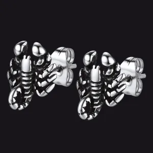 Gothic Edgy Scorpion Stud Earrings For Men Women
