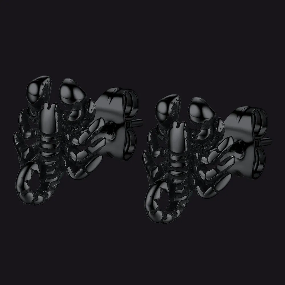 Gothic Edgy Scorpion Stud Earrings For Men Women