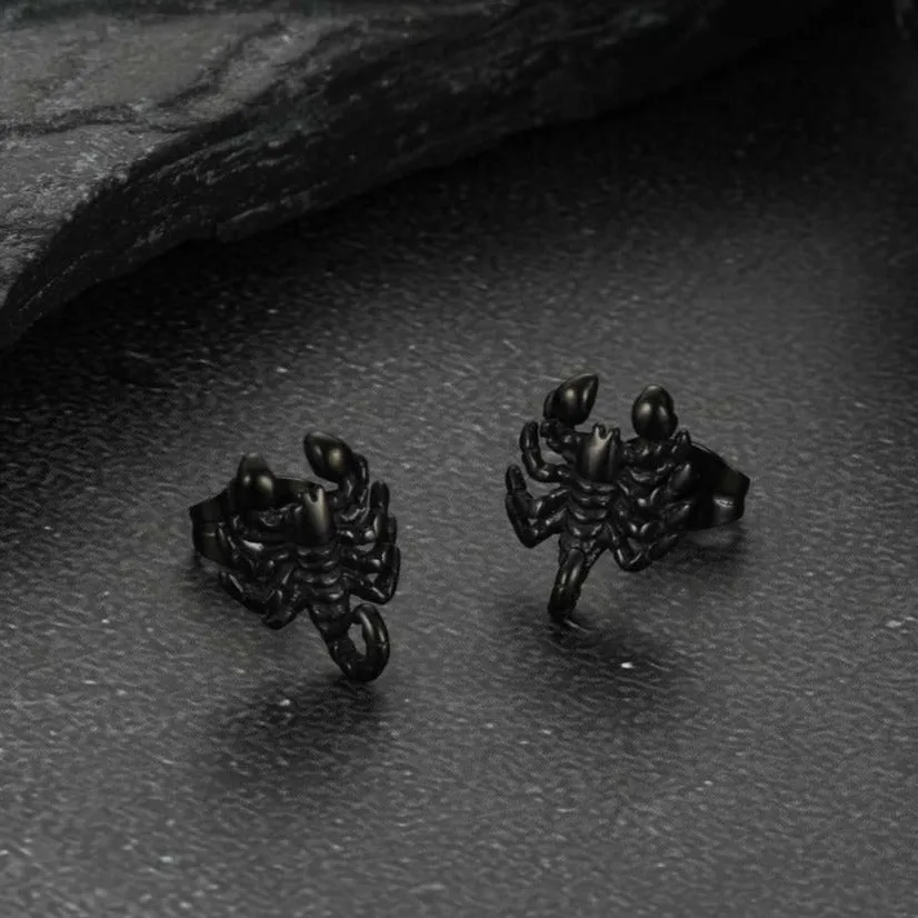 Gothic Edgy Scorpion Stud Earrings For Men Women