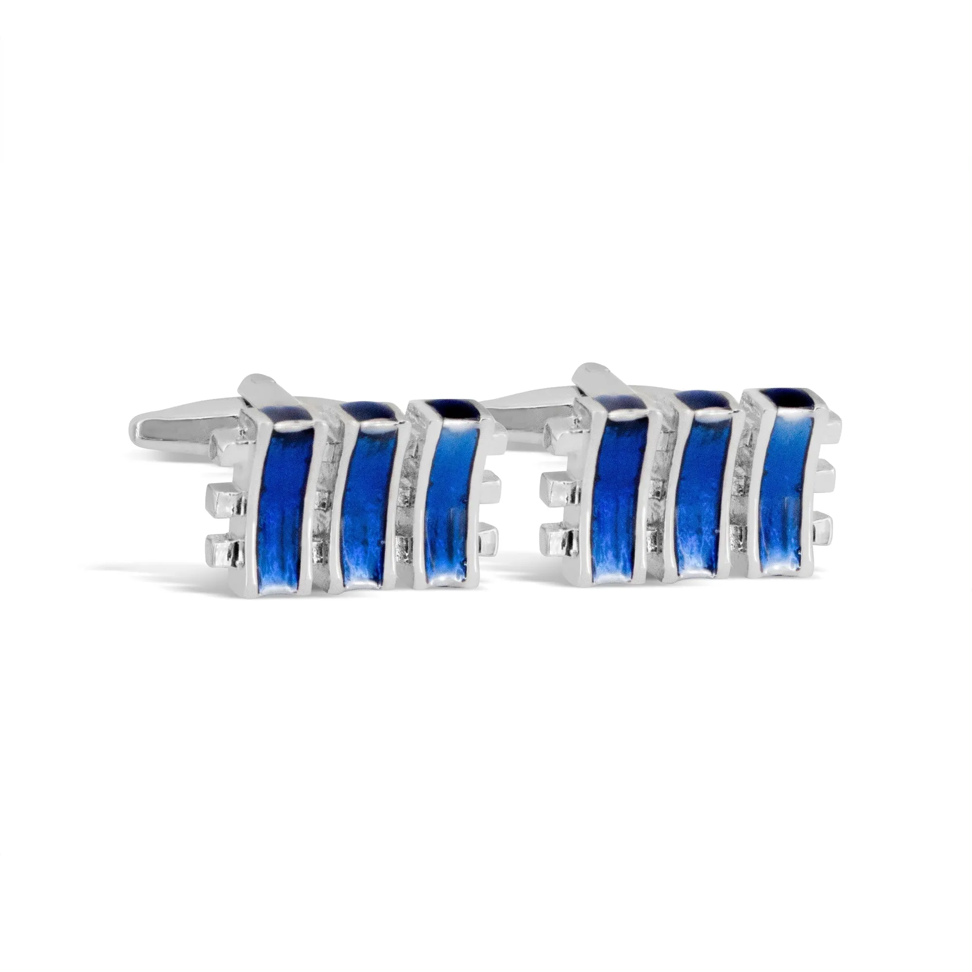 Grill and Bar Cufflinks in Blue Enamel  (Online Exclusive)