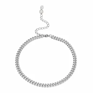 Hannah Martin Curb Chain Anklet - Rhodium Plated