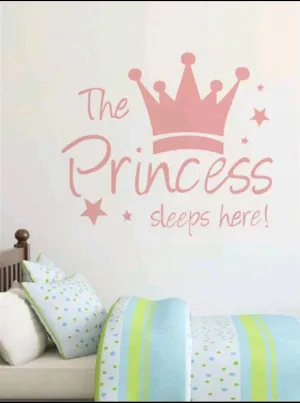 Home Decor - Wall Decal - The Princess Sleeps here