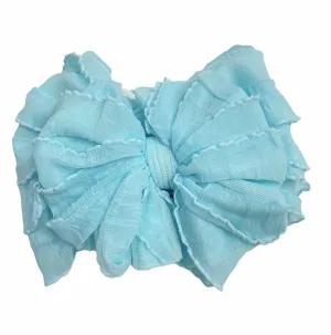 In Awe Couture Aqua Ruffled Headband