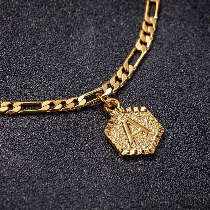 Initial Letter Gold Anklet