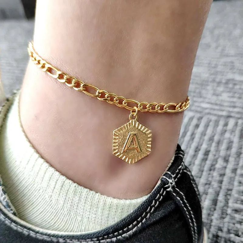 Initial Letter Gold Anklet