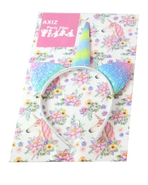 Iridescent Rainbow Glitter Unicorn Headband