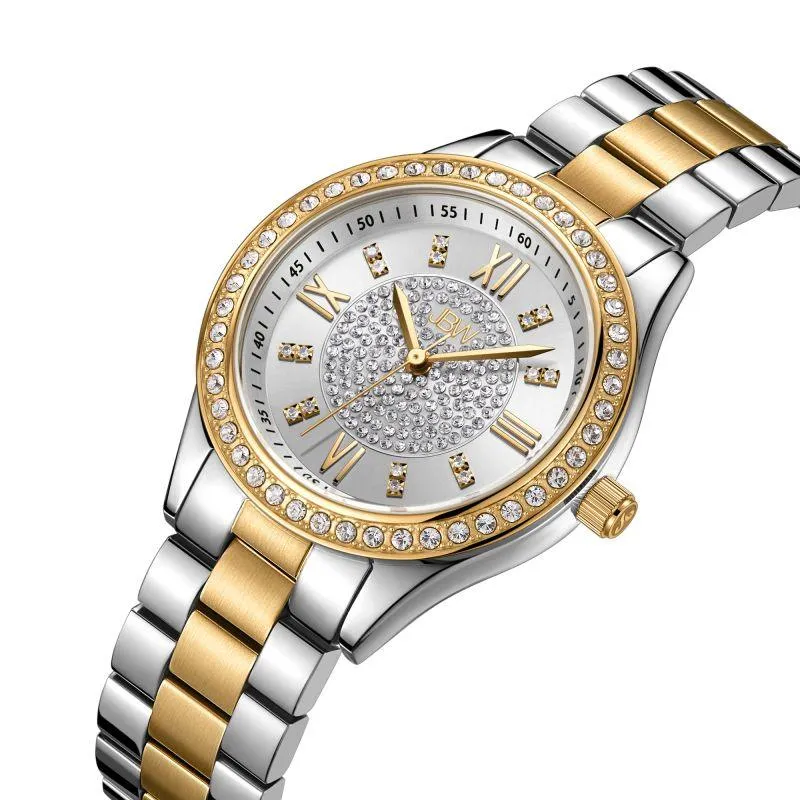 JBW Women's Mondrian 34 Watch 0.08 ctw Diamond - Stainless Steel - Silver And Gold - J6388