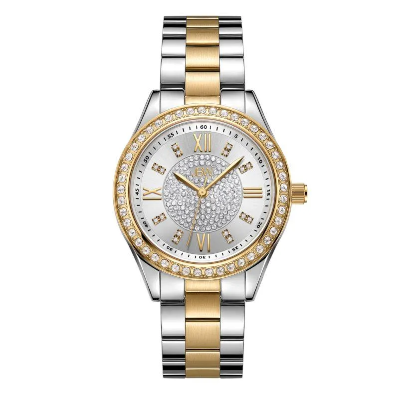 JBW Women's Mondrian 34 Watch 0.08 ctw Diamond - Stainless Steel - Silver And Gold - J6388