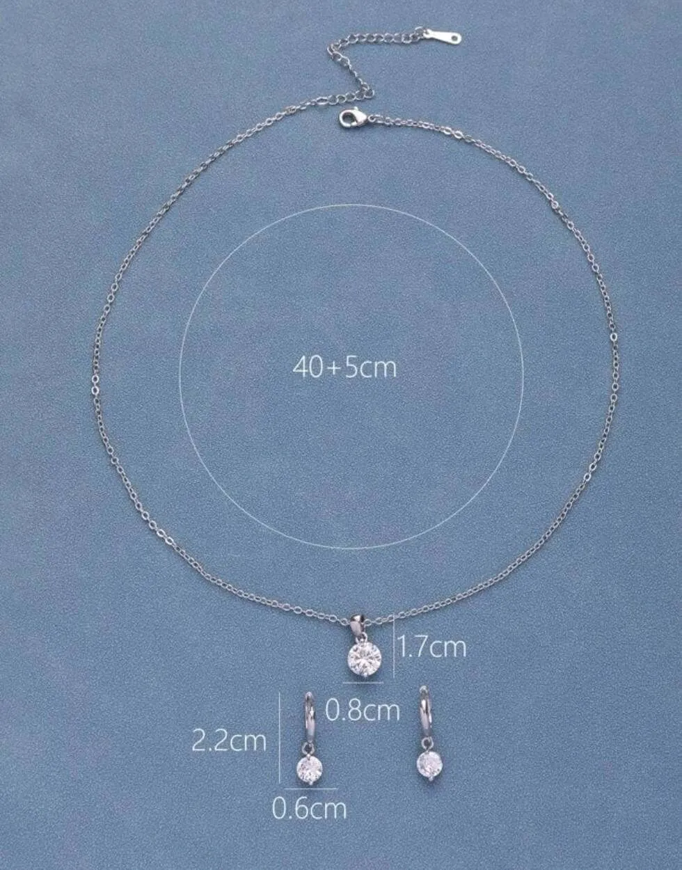 Jewellery Set - Silver - necklace and earrings