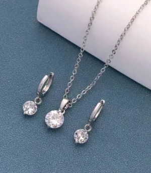 Jewellery Set - Silver - necklace and earrings