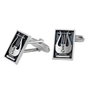 King Davids Harp Handmade Judaica Cufflinks