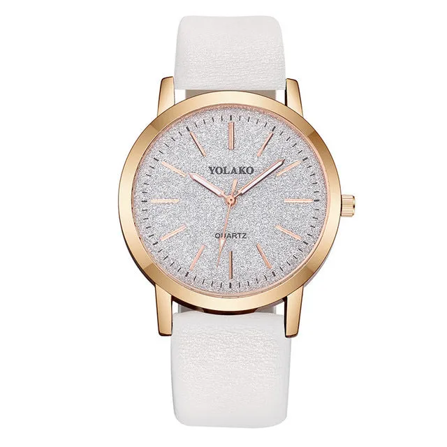 Luxury Brand Leather Quartz Women's