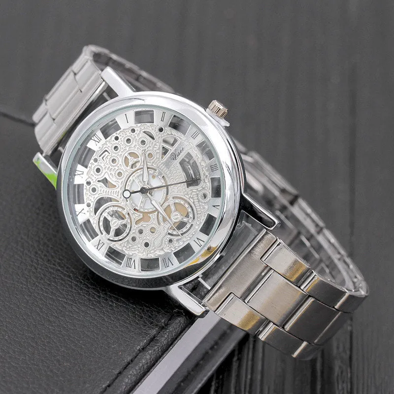 Luxury Hollow Design Steel Watches Quartz Wrist watch