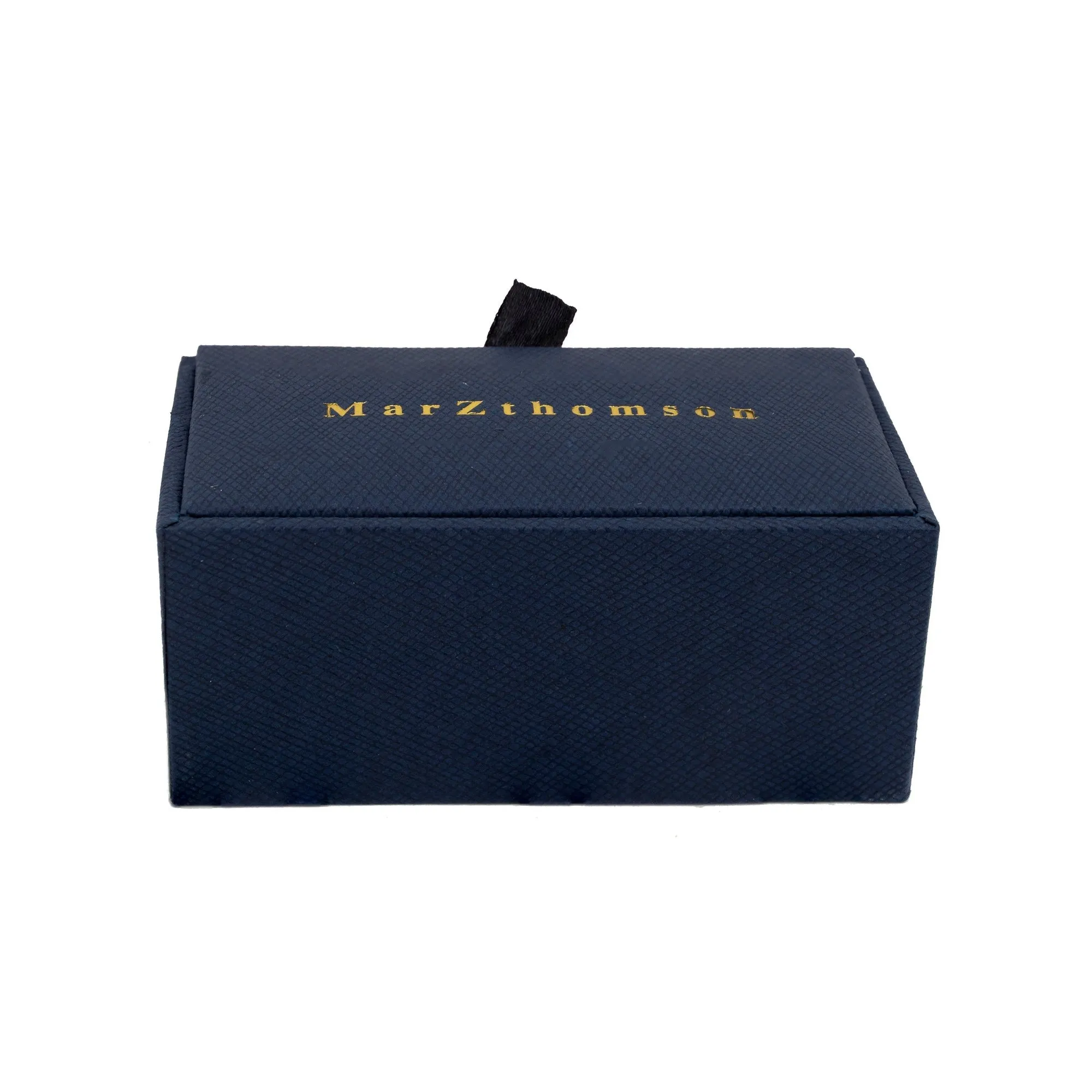 MarZthomson Black Insert Rectangle Cufflinks  (Online Exclusive)