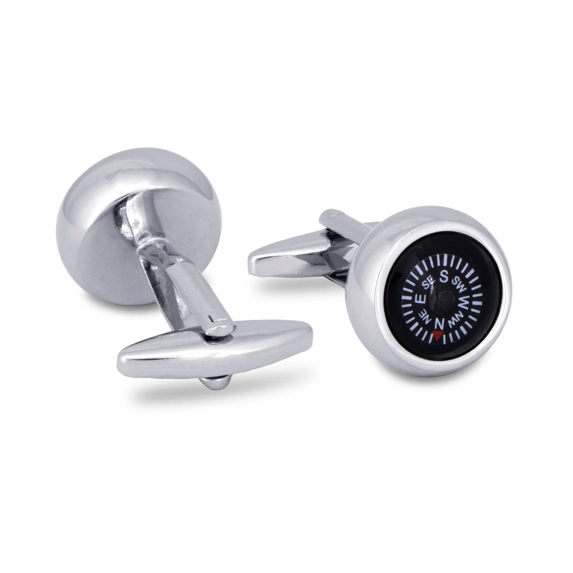 MarZthomson Compass Cufflinks White word Black base (Online Exclusive)
