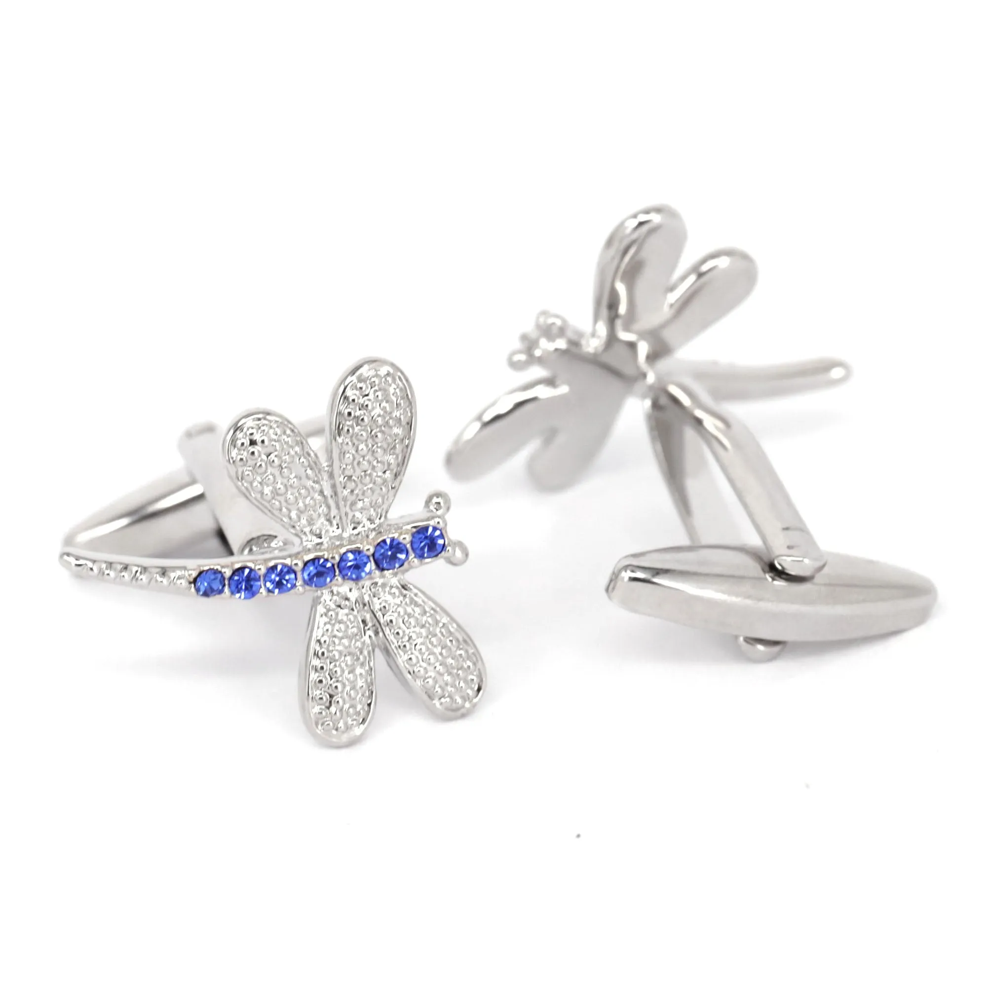 MarZthomson Dragonfly Cufflinks with Clear Crystals (Online Exclusive)