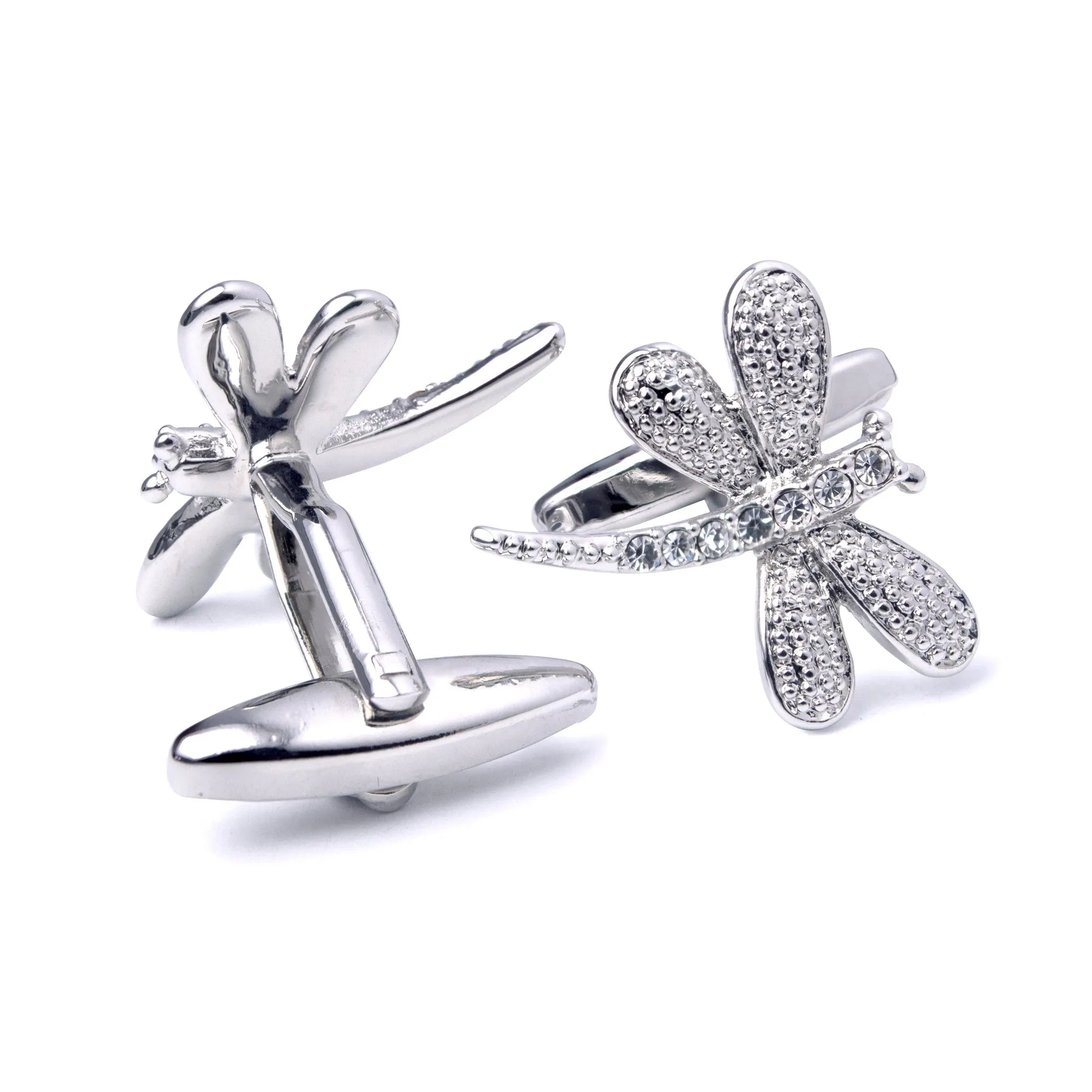 MarZthomson Dragonfly Cufflinks with Clear Crystals (Online Exclusive)