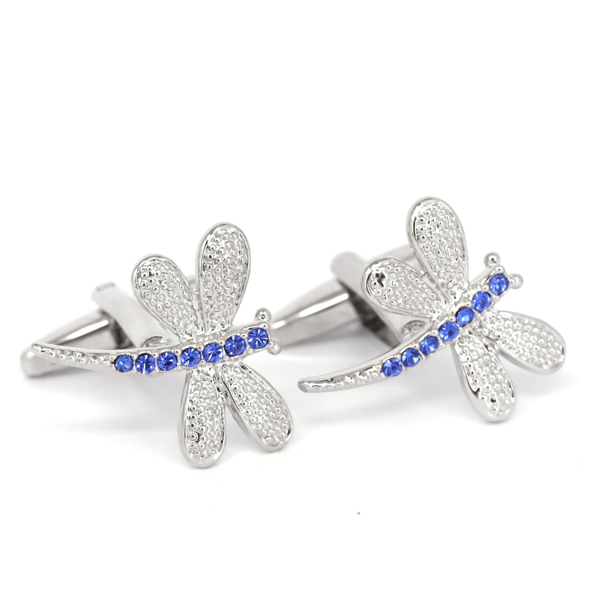 MarZthomson Dragonfly Cufflinks with Clear Crystals (Online Exclusive)