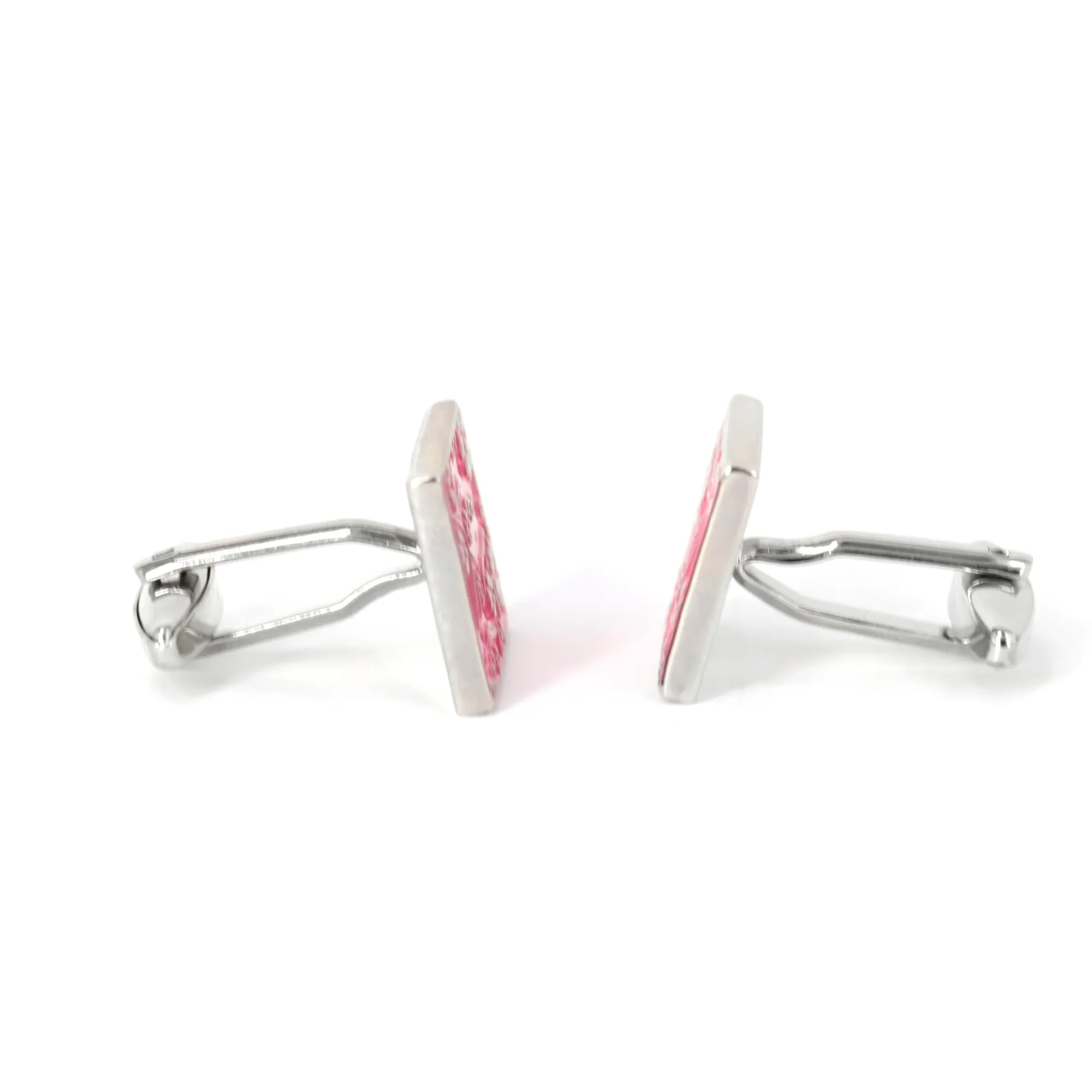 MarzthomsonRectangle Florist Design - Pink cufflinks (Online Exclusive)