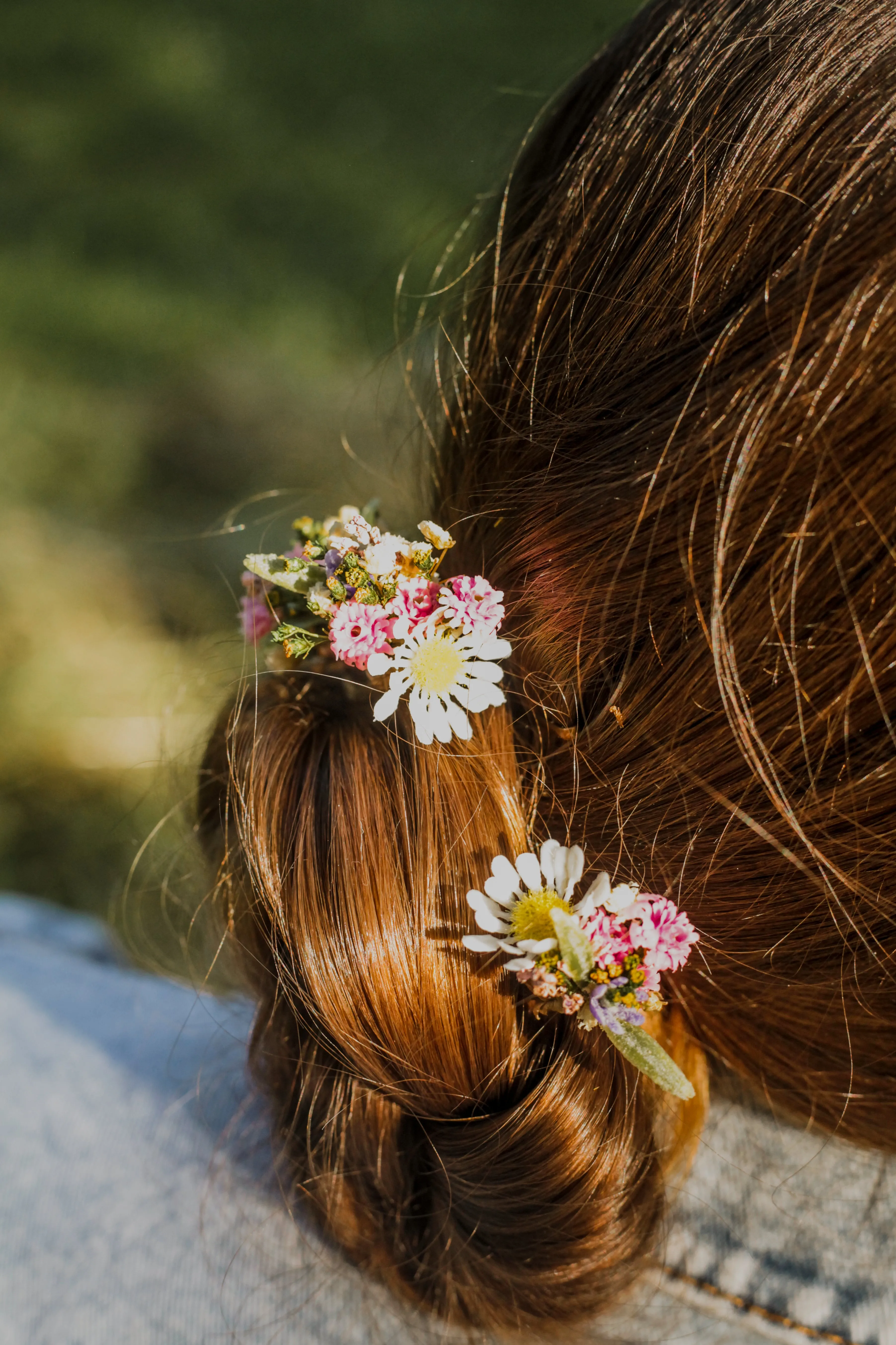 Meadow daisy flower hairpins