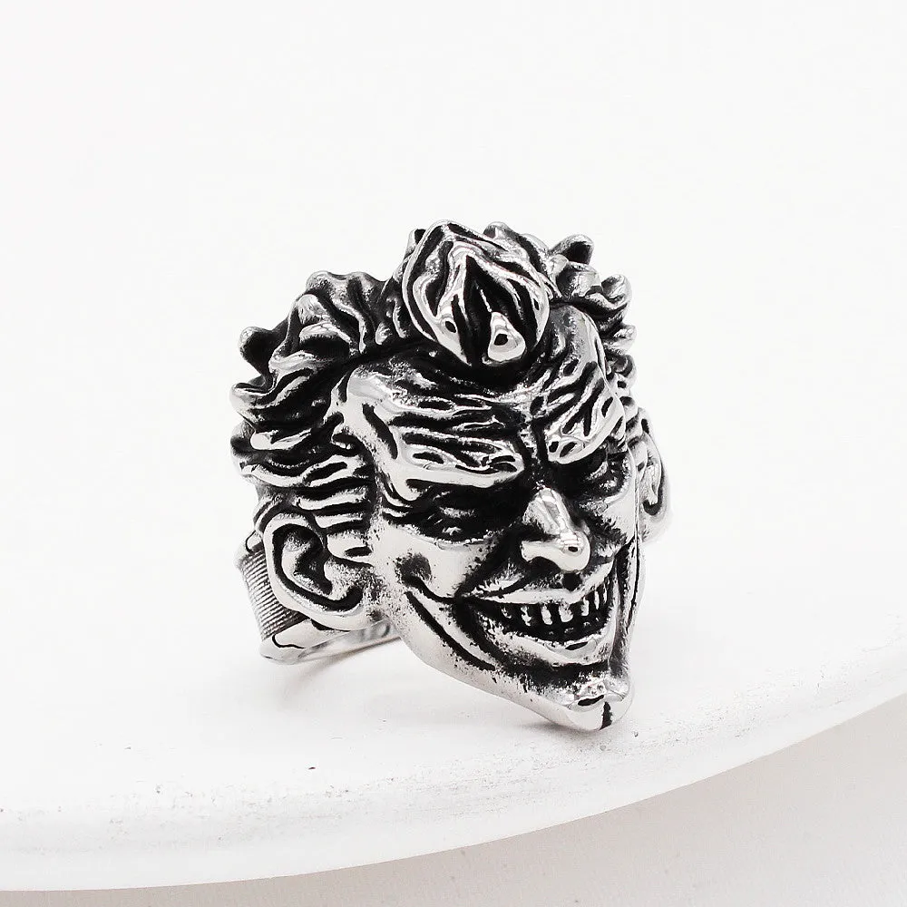 Men's Retro European Punk Rock Titanium Steel Ring