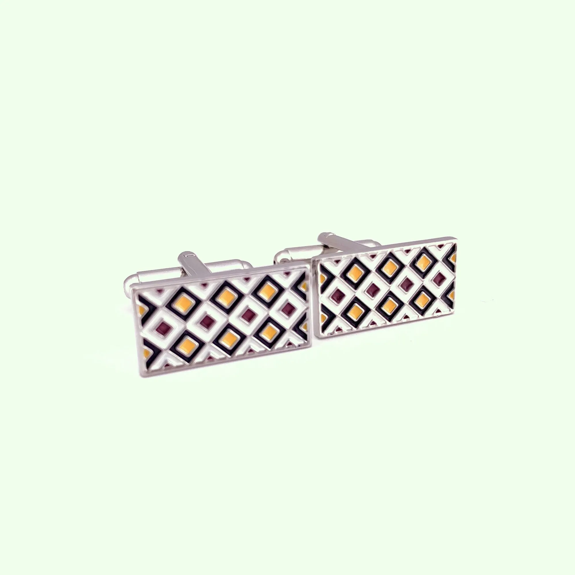 Micro Diamond Details Cufflinks in Yellow (Online Exclusive)