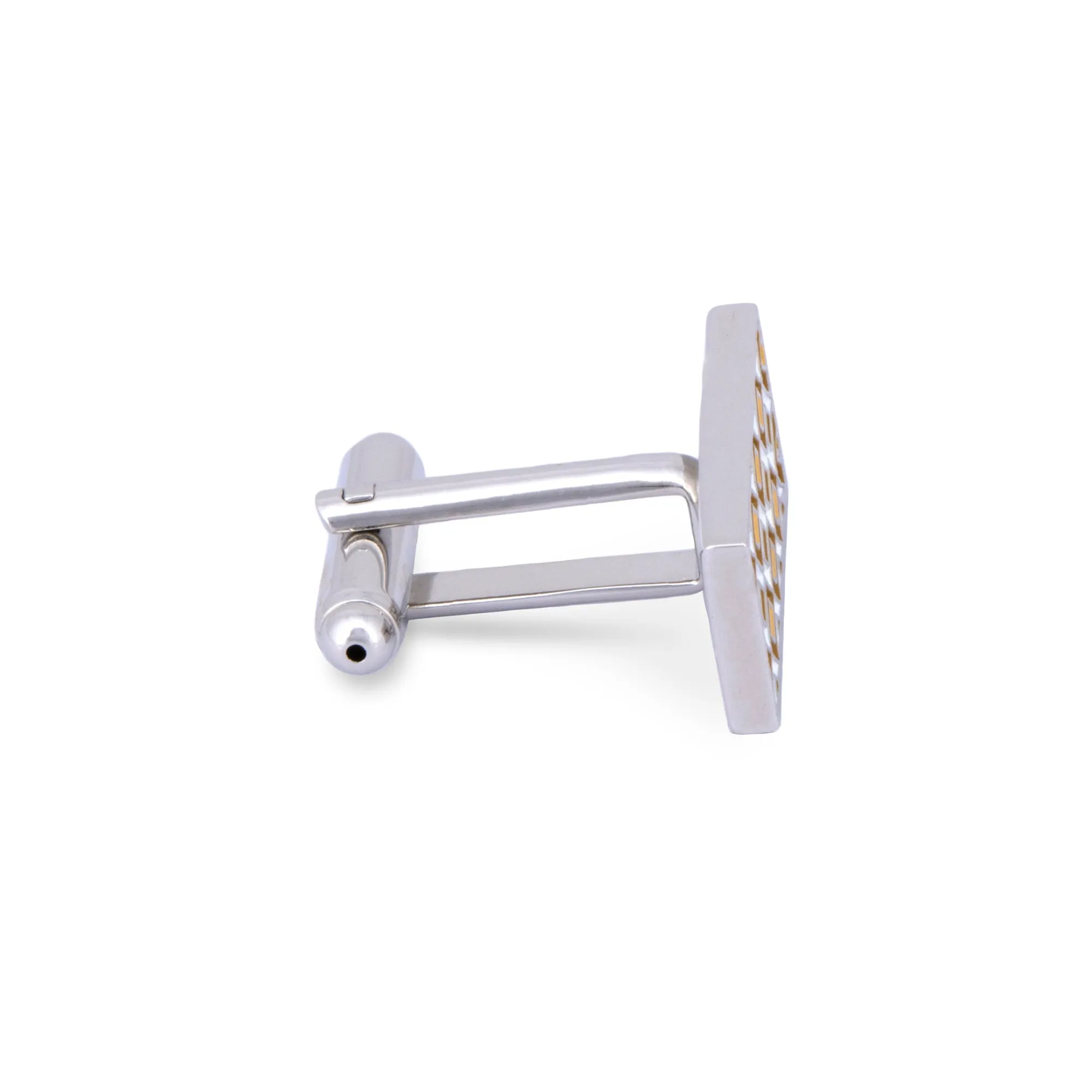 Micro Diamond Details Cufflinks in Yellow (Online Exclusive)