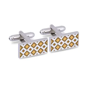 Micro Diamond Details Cufflinks in Yellow (Online Exclusive)
