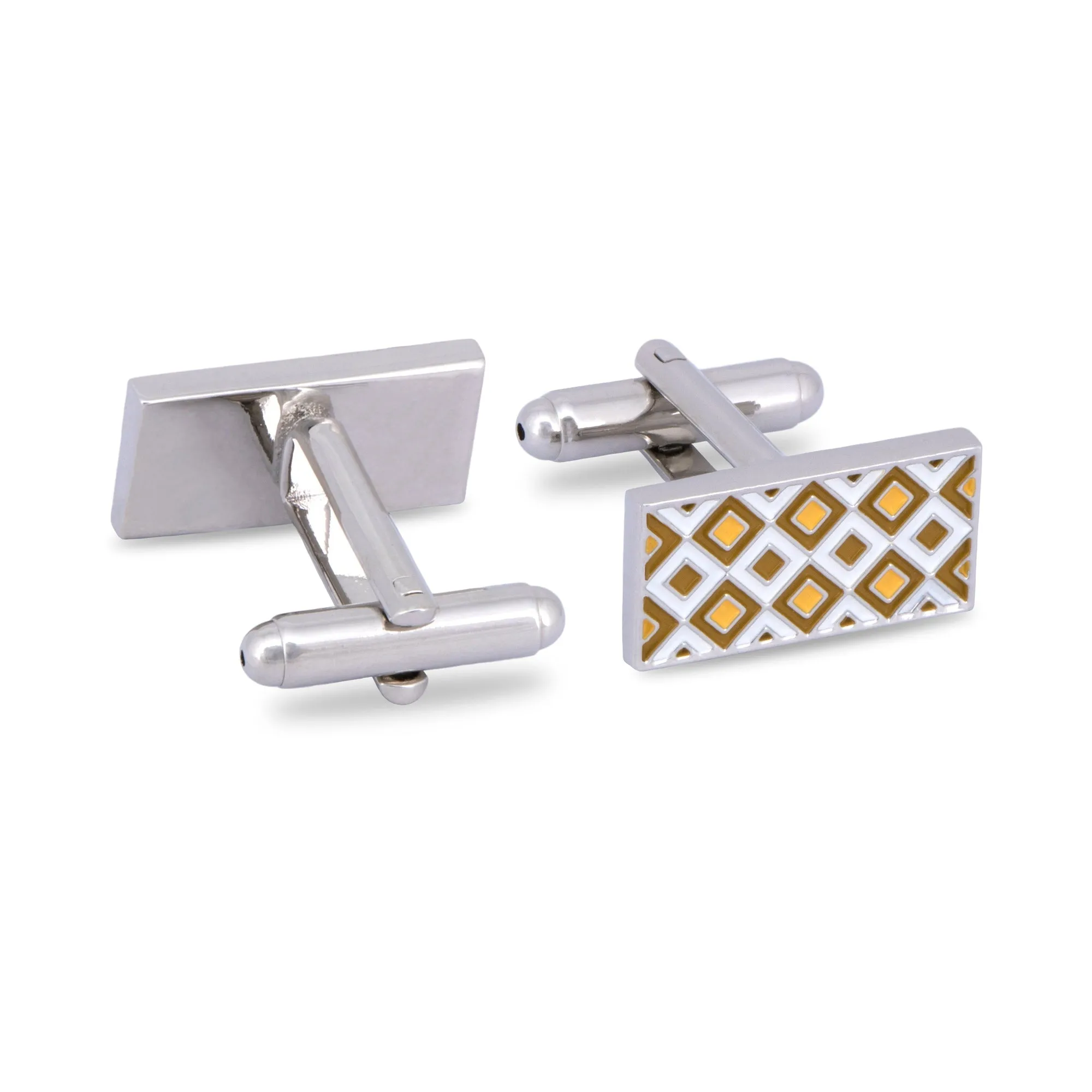 Micro Diamond Details Cufflinks in Yellow (Online Exclusive)